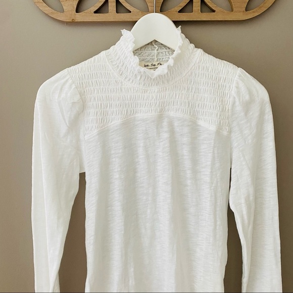Free People Long Sleeve Top White Sz Small - Picture 2 of 8